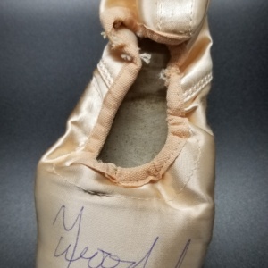 Pointe shoe signed by Indiana Woodward